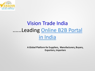 Get Best Online B2B Portal | Top B2B Global Marketplace