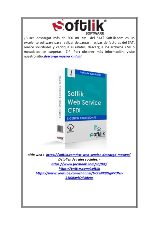 Descarga Masiva XML SAT | Softlik.com