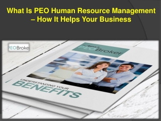 What Is PEO Human Resource Management – How It Helps Your Business