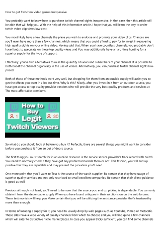 Acquire Twitch Channel Sights Using these Simple Suggestions