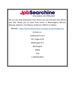 Jobs in Bloomington In | JobSearchine.com