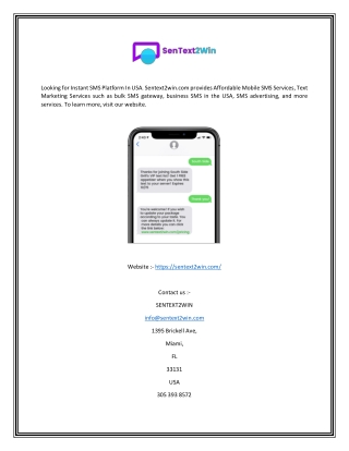 Affordable Mobile Sms Services | Sentext2win.com
