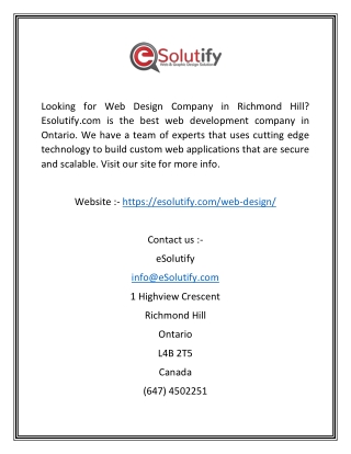 Web Design Company in Ontario | Esolutify.com