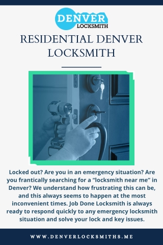 Home Locksmith Services - Residential House Lockout Services - Denver CO