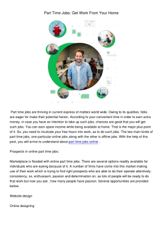 PartTimeJobsGetWorkFromYourHome