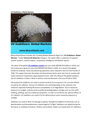 Global UV Stabilizers Markets