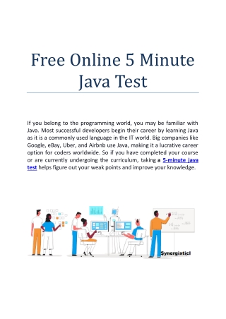 Free Online 5 Minute Java Test