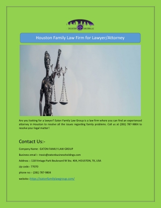 Houston Family Law Firm for Lawyer/Attorney