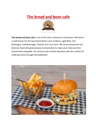 The bread and bean café Menu Claremont, WA – 5% off