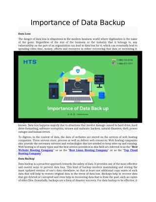 Importance of Data Backup