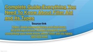 know about filter aid and its types