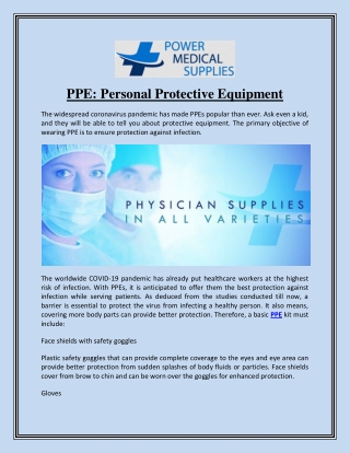 PPE: Personal Protective Equipment