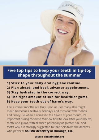 Five top tips to keep your teeth in tip-top shape throughout the summer