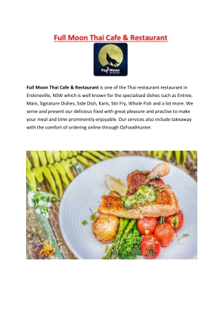 Full Moon Thai Cafe & Restaurant – 5% off – Erskineville, NSW