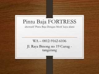 WA 0812-9162-6106 Jual Pintu Besi Fortress,