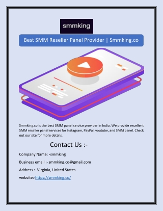 Best SMM Reseller Panel Provider | Smmking.co