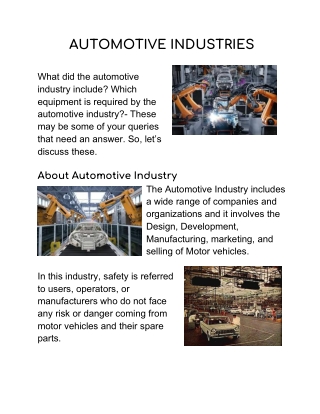 AUTOMOTIVE INDUSTRIES