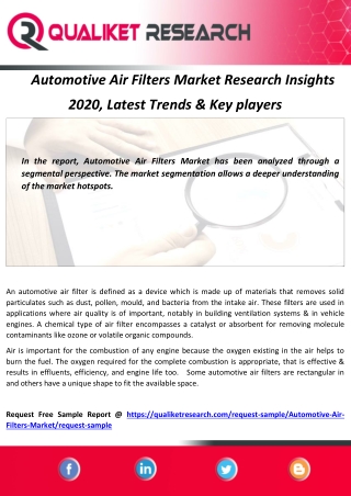 Automotive Air Filters Market Research Insights  2020, Latest Trends & Key players