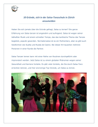 10 Gründe, sich in der Salsa-Tanzschule in Zürich anzumelden