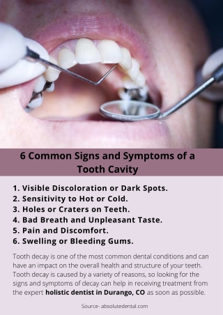 6 Common Signs and Symptoms of a Tooth Cavity