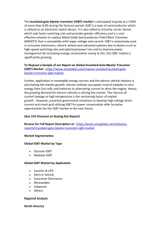 Global Insulated-Gate Bipolar Transistor (IGBT) Market  Size, Segmentation, Share, Forecast, Analysis, Industry Report t