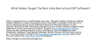 What Makes Skugal The Best India Best school ERP Software?