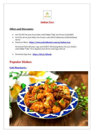 5% Off - Indian Tree Menu - Toowoomba takeaway, QLD