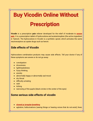 Buy Vicodin Online Without Prescription