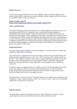 Electric Motors Market Research Report - Forecast to 2023