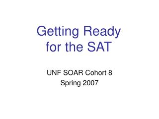 Getting Ready for the SAT