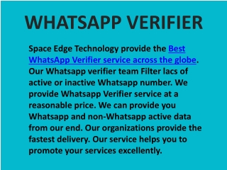 Our Organization provide you the Best WhatsApp Verifier service across the globe.