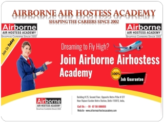 Best Air Hostess Academy in Delhi NCR | Airborne Airhostess Academy