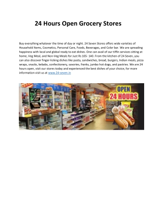 24 Hours Open Grocery Stores