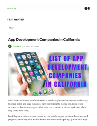 App Development Companies in California