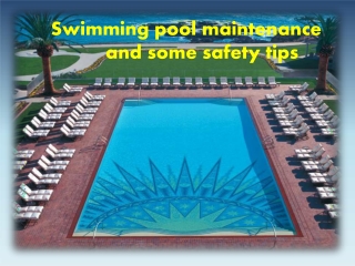 Jonathan Ortecho - Swimming pool maintenance  and some safety tips