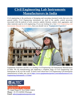 Civil Engineering Lab Instruments Manufacturers in India