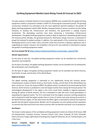 Earthing Equipment Market - Rapid Growth & Dynamic Forecast To 2023