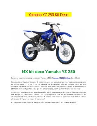 Yamaha YZ 250 Kit Deco