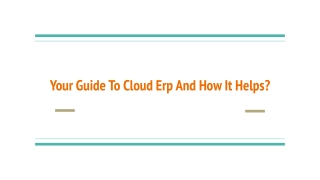 Your Guide To Cloud ERP And How It Helps?