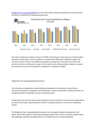 Global End User Computing Market – Industry Analysis and Forecast (2019-2026)