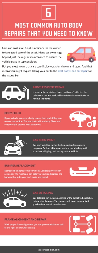 Most Common Auto Body Repairs That You Need To Know
