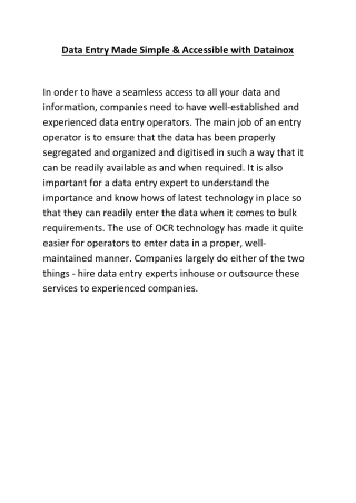 Data Entry Made Simple & Accessible with Datainox
