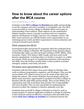 How to know about the career options after the MCA course