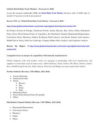 COVID-19 Impact on Global Dried Baby Food Market