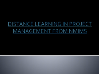 distance learning in project management from NMIMS
