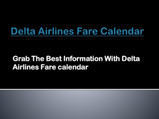 Delta Airlines Fare Calendar