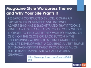 Magazine Style Wordpress Theme and Why Your Site Wants It