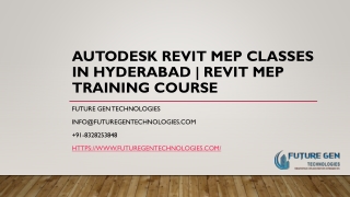 AutoDesk revit mep classes in Hyderabad | Revit MEP Training Course