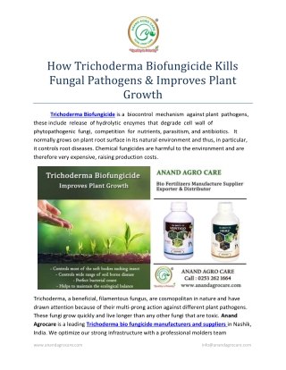 How Trichoderma Biofungicide Kills Fungal Pathogens & Improves Plant Growth
