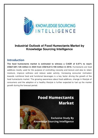 Exclusive Study on Food Humectants Market